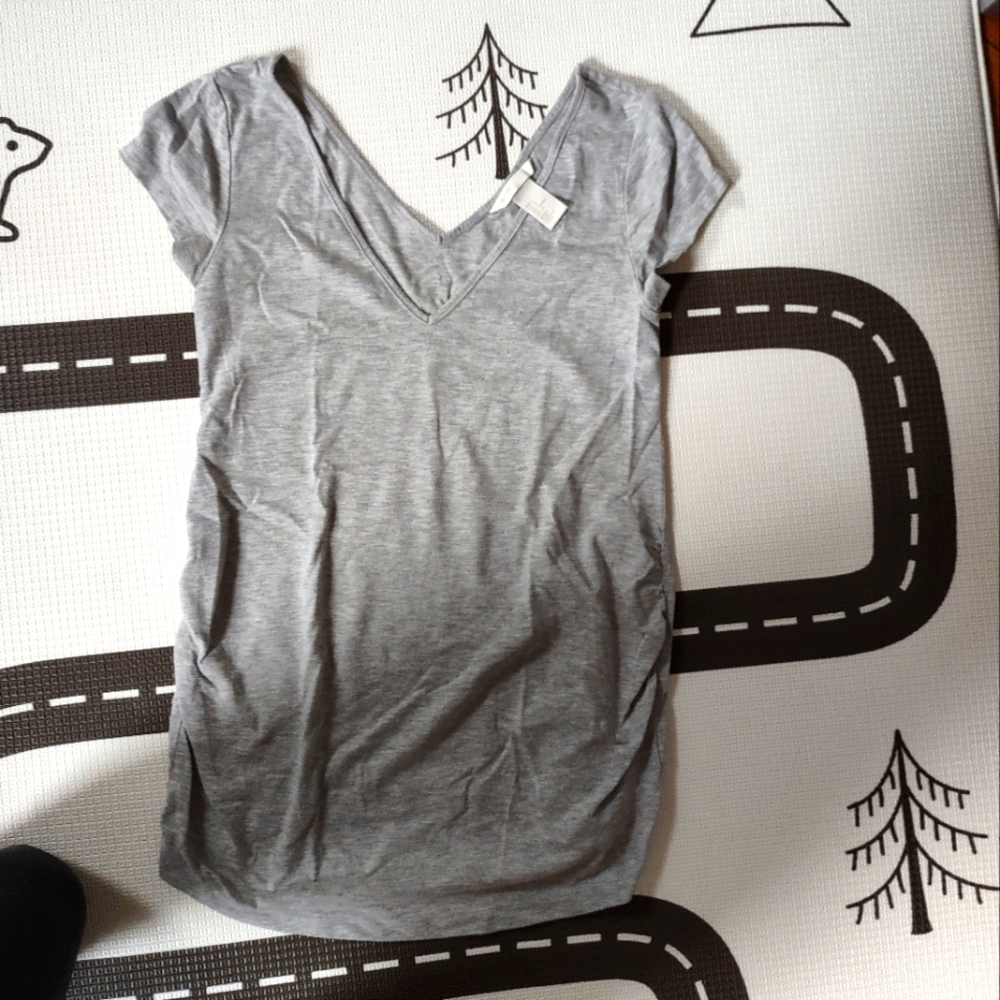 Maternity top Deep double V neck H&M heather grey